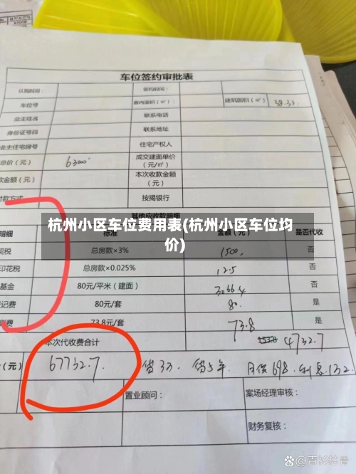 杭州小区车位费用表(杭州小区车位均价)