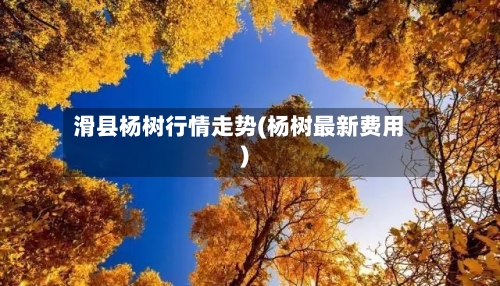 滑县杨树行情走势(杨树最新费用)-第1张图片