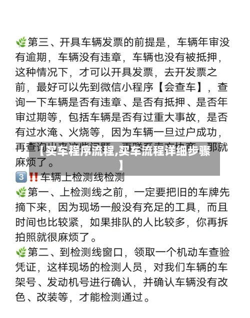 【买车程序流程,买车流程详细步骤】