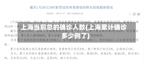 上海当前总的确诊人数(上海累计确诊多少例了)